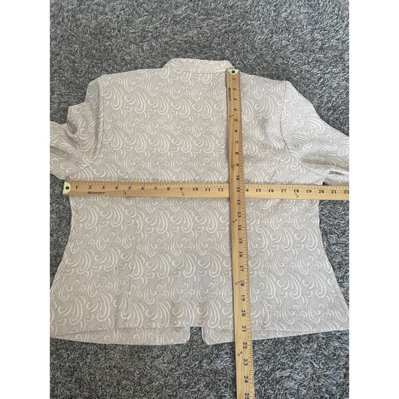 Dress Jacket 2 Piece Set Size 12 Petite 12P Beige Tan Minimal Monochromatic - Picture 11 of 16